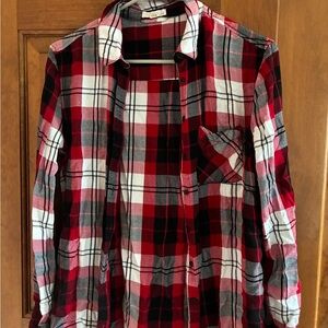 XS Red White and Black Garage Flannel